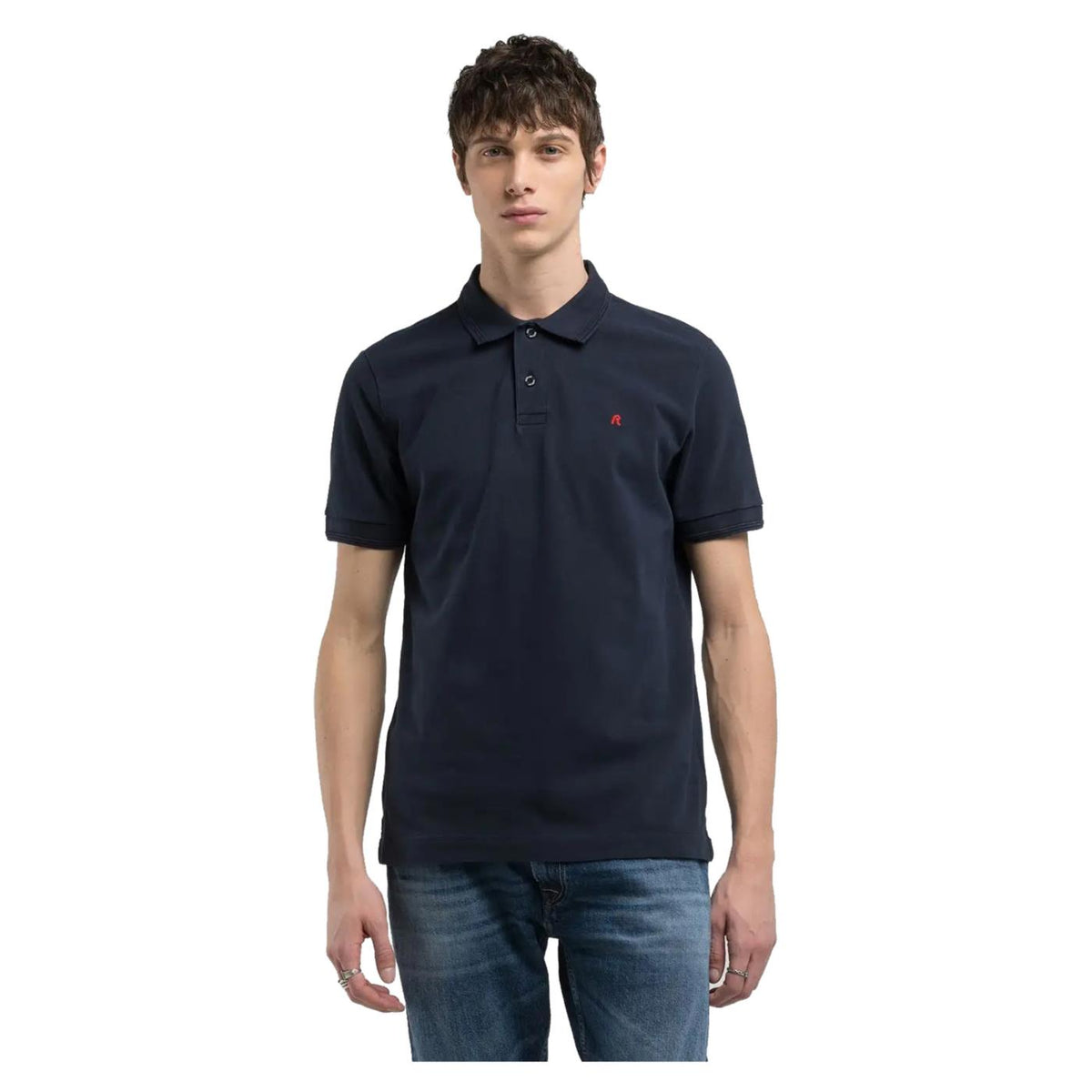 REPLAY PIQUET POLO WITH EMBROIDERY