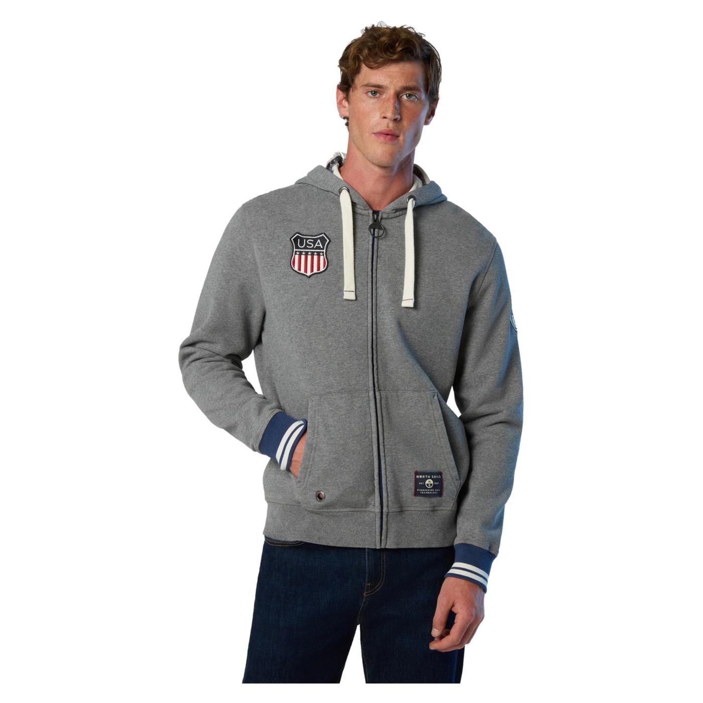 NORTH SAILS FELPA FULL ZIP CAPPUCCIO