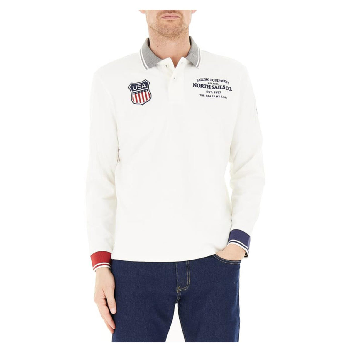 NORTH SAILS POLO LONG SLEEVE GRAPHIC
