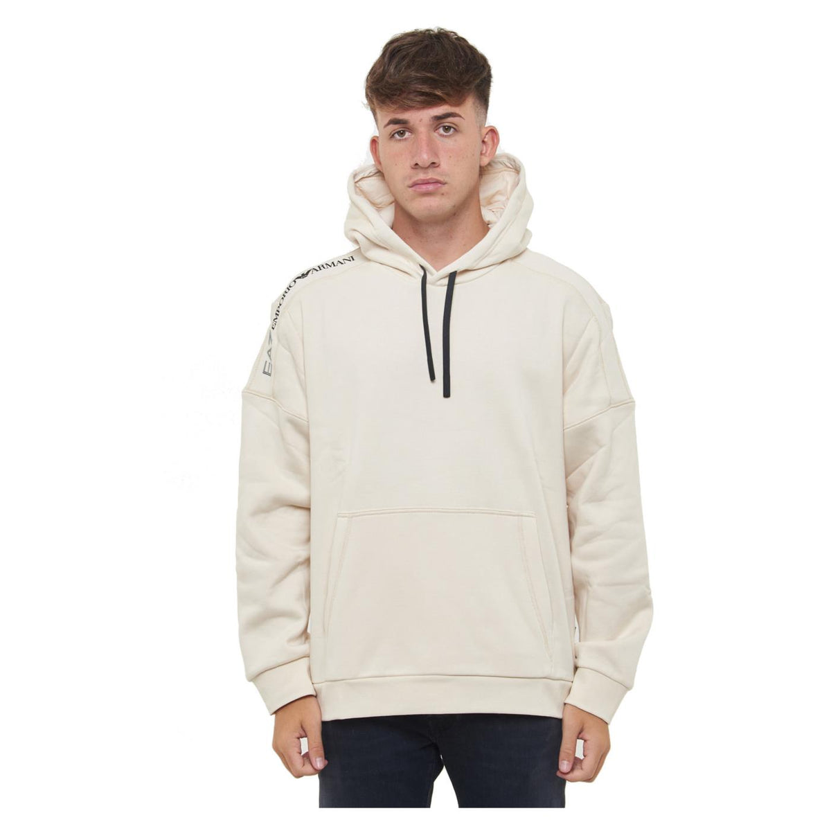 EMPORIO ARMANI 7 EA7 TRAIN LOGO TAPE HOODIE - seconda immagine