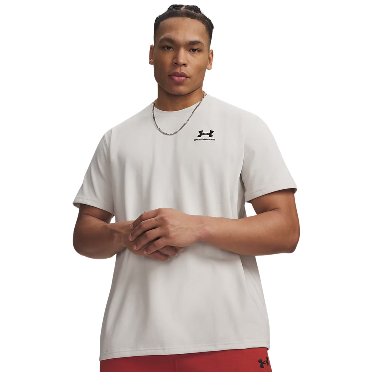 UNDER ARMOUR LOGO EMB HEAVYWEIGHT TEE - Grigio chiaro - immagine principale