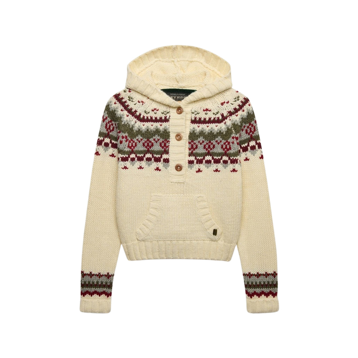 SUPERDRY FAIRISLE HALF BUTTON HOOD - seconda immagine