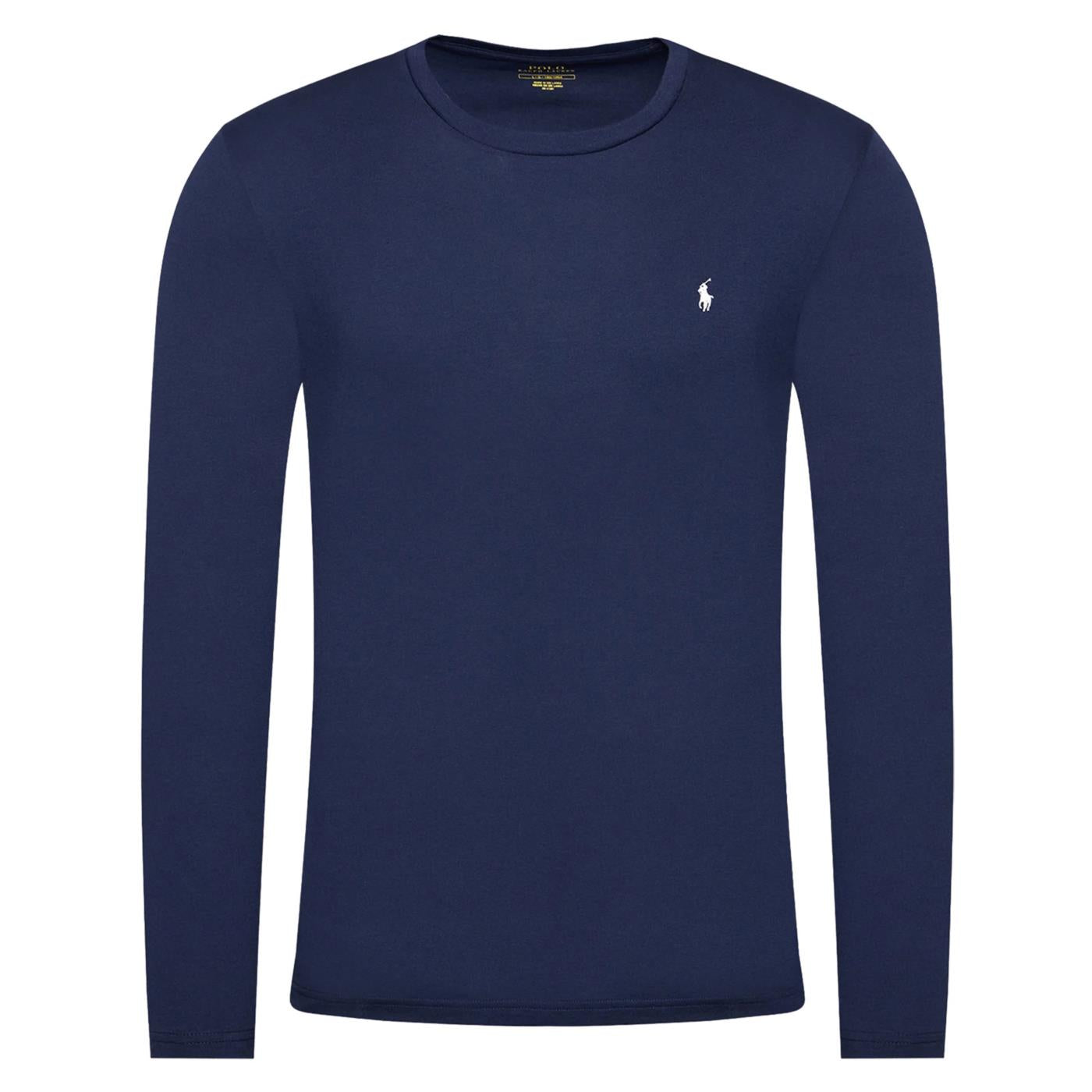 RALPH LAUREN T-SHIRT LS SMALL LOGO - Blu - vista 3
