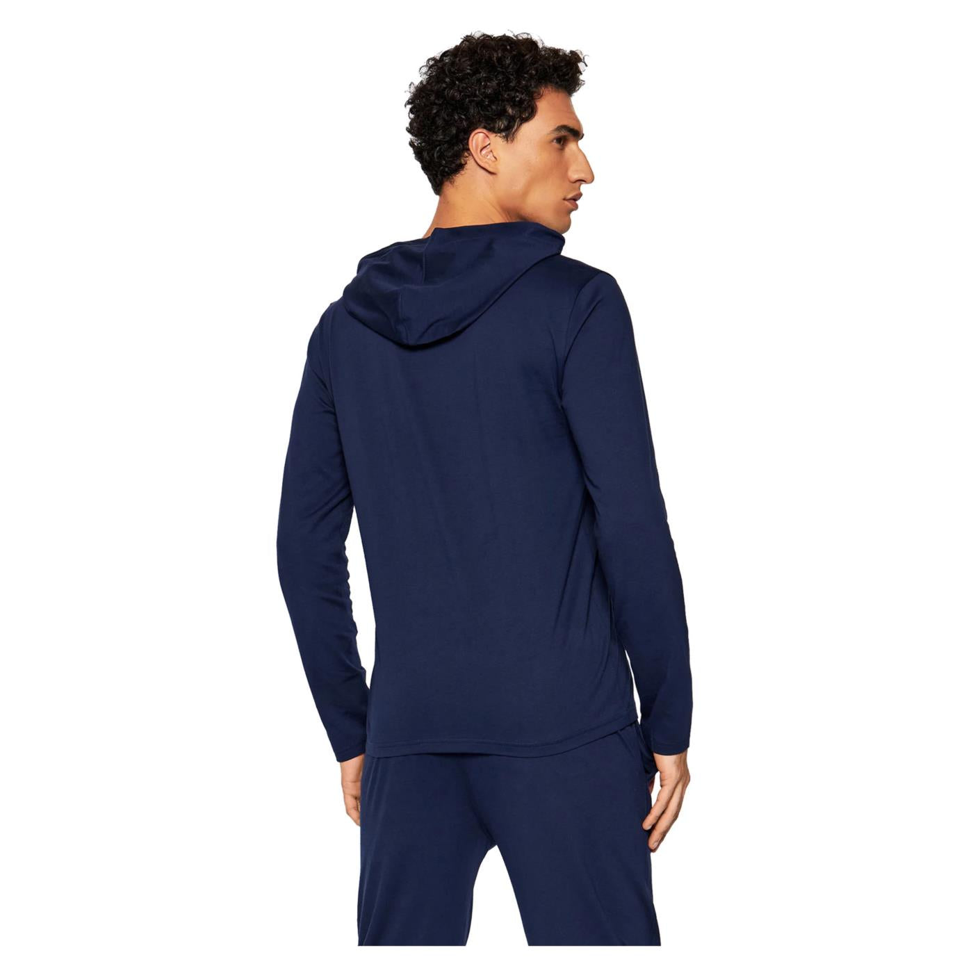 RALPH LAUREN TEE LS HOOD SMALL LOGO - Blu - vista 2