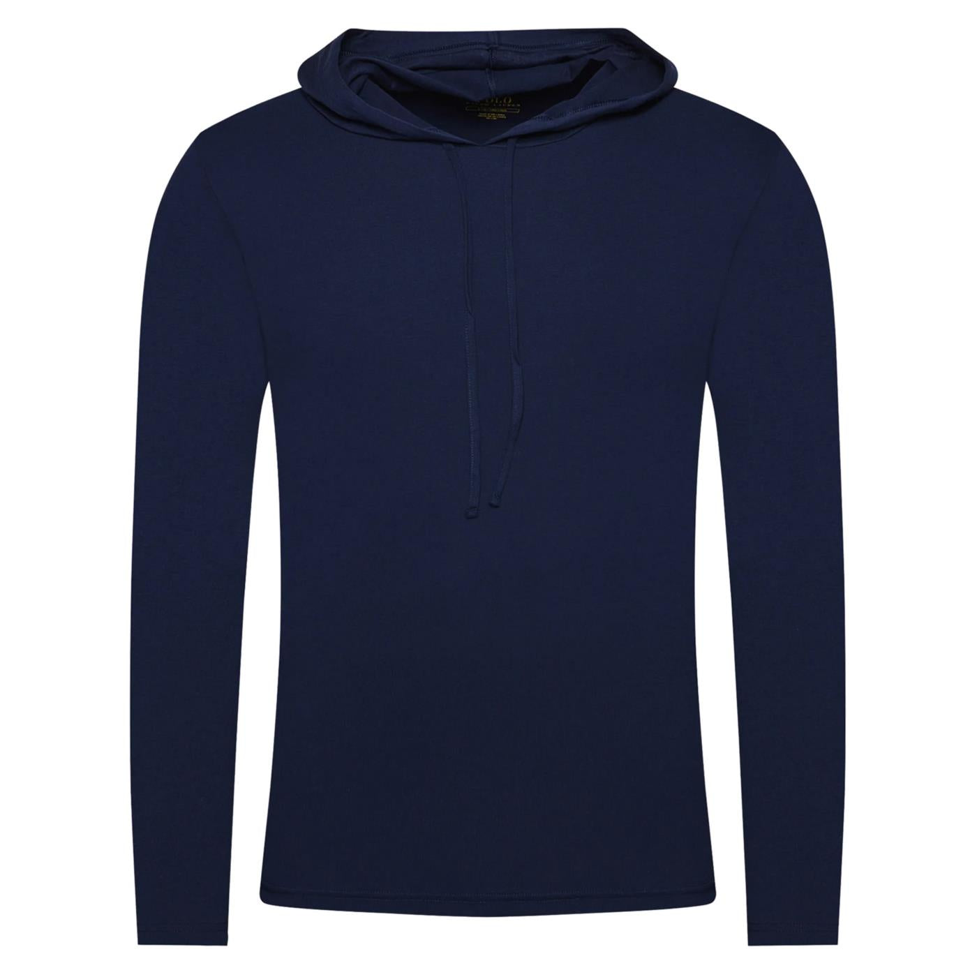 RALPH LAUREN TEE LS HOOD SMALL LOGO - Blu - vista 4