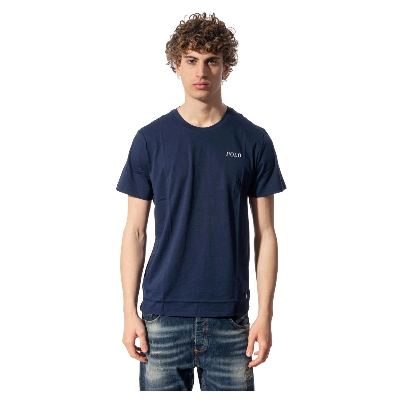 RALPH LAUREN T-SHIRT LOGO CREW TOP - Blu - immagine principale