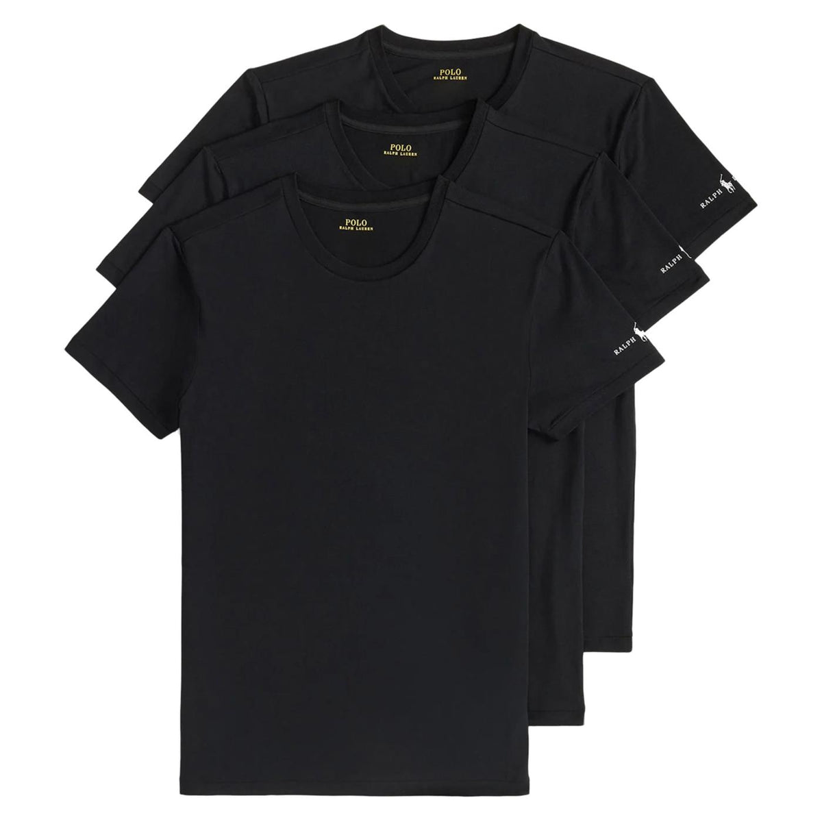 RALPH LAUREN SS CREW 3PK TEE BLACK