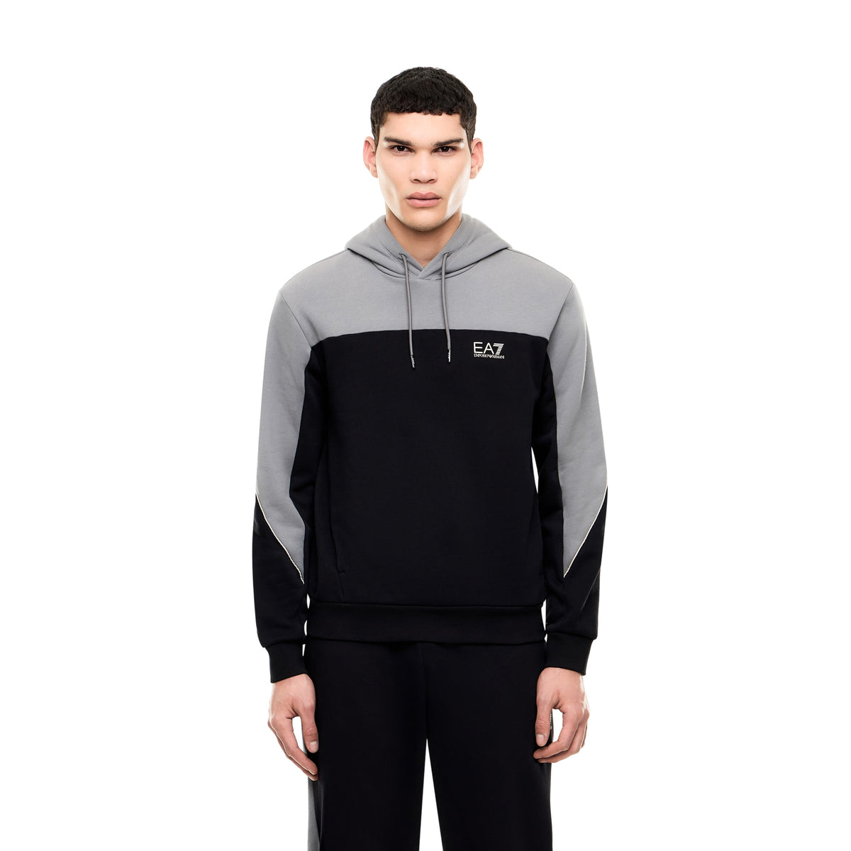 EMPORIO ARMANI 7 EA7 TRAIN COLOURBLOCK HOODIE - Nero - immagine principale
