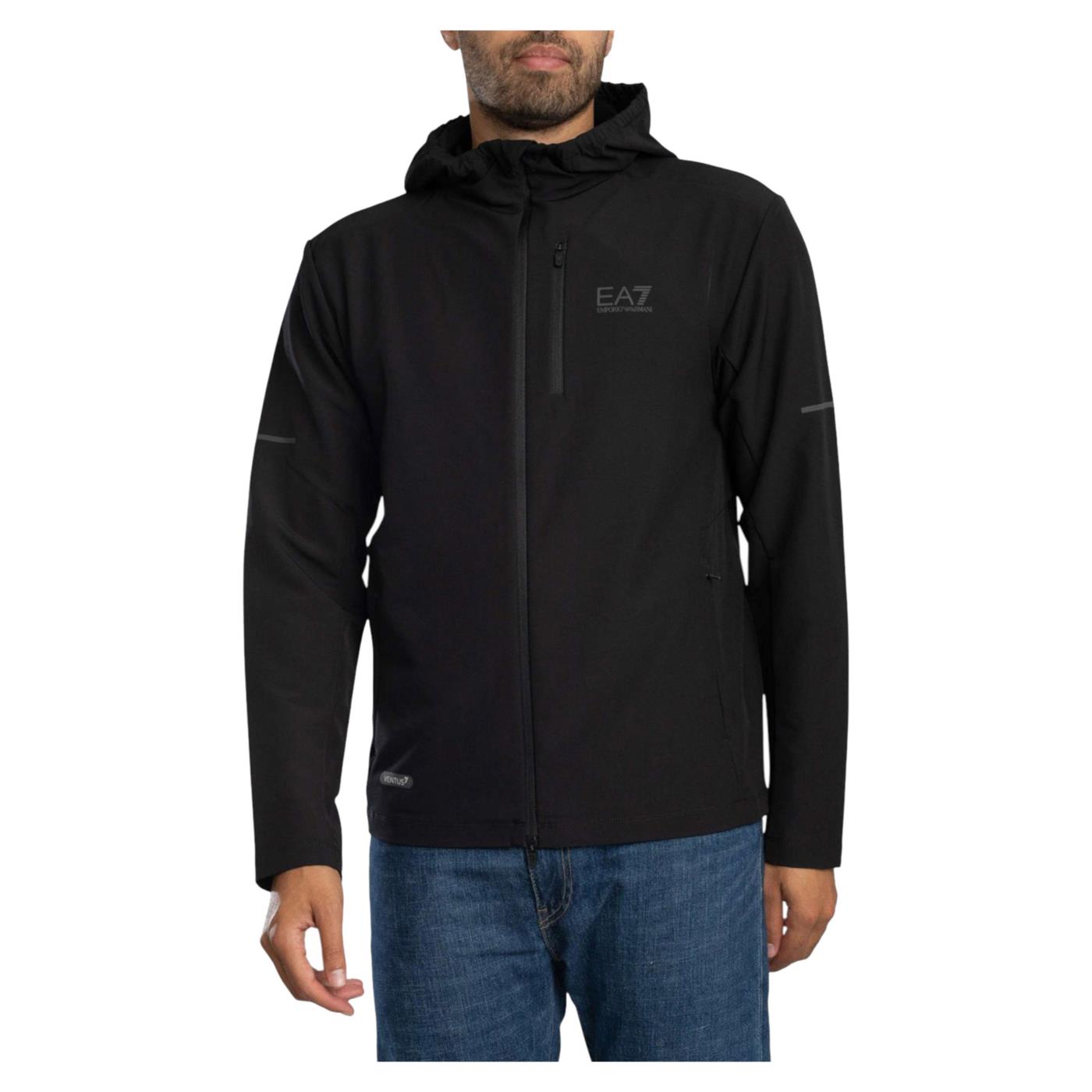 EMPORIO ARMANI 7 EA7 VENTUS7 M HOODIE FULL ZIP - Nero - immagine principale
