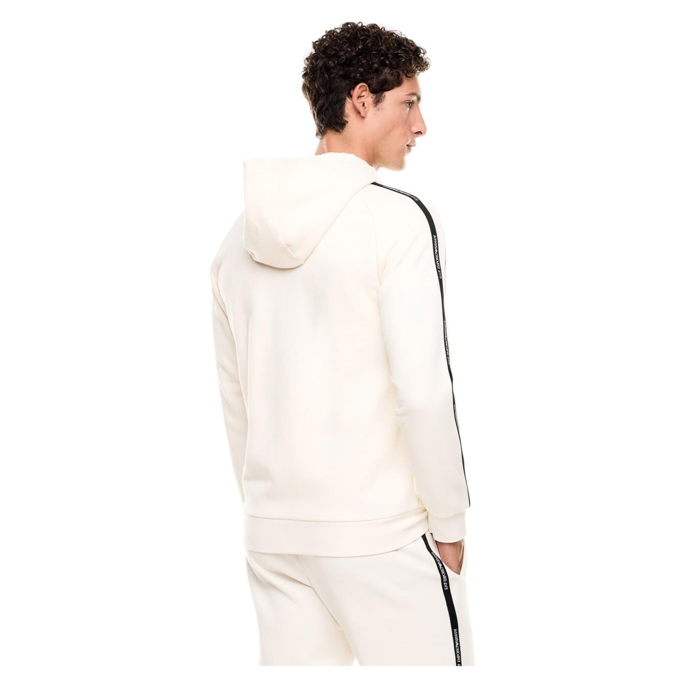 EMPORIO ARMANI 7 EA7 TRAIN LOGO TAPE HOODIE FZ