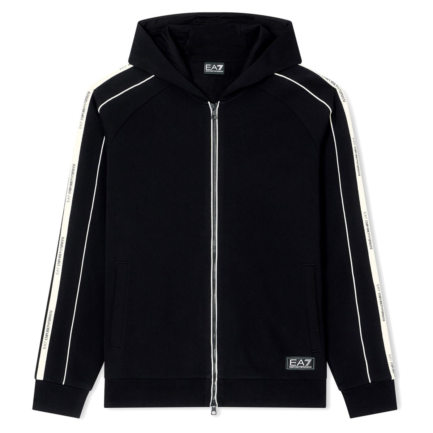 EMPORIO ARMANI 7 EA7 TRAIN LOGO TAPE HOODIE FZ