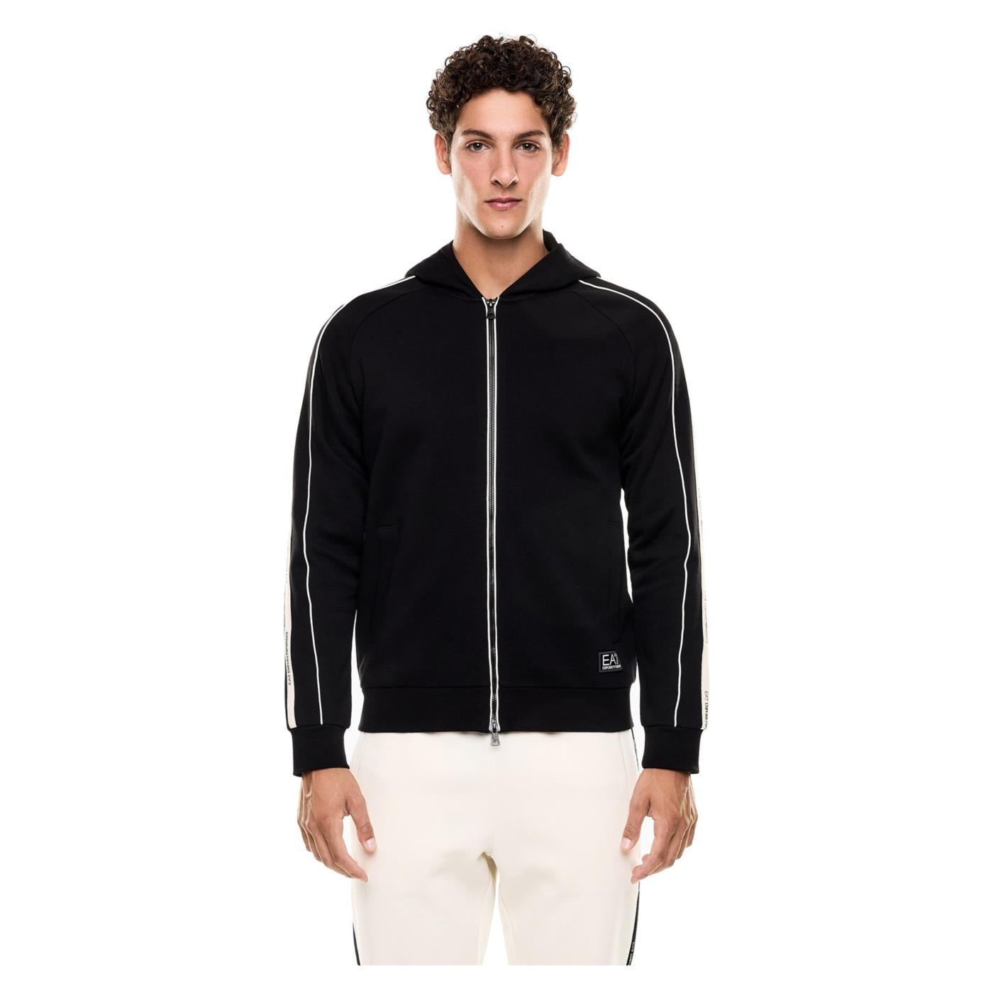 EMPORIO ARMANI 7 EA7 TRAIN LOGO TAPE HOODIE FZ