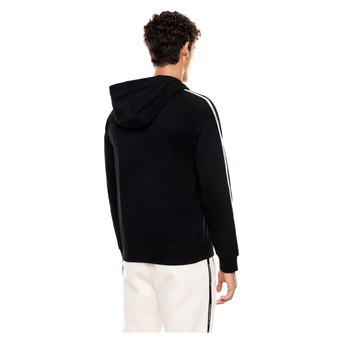 EMPORIO ARMANI 7 EA7 TRAIN LOGO TAPE HOODIE FZ