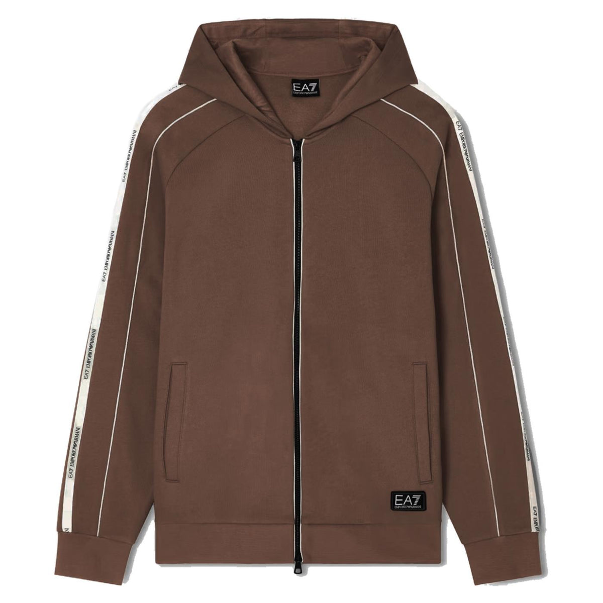 EMPORIO ARMANI 7 EA7 TRAIN LOGO TAPE HOODIE FZ
