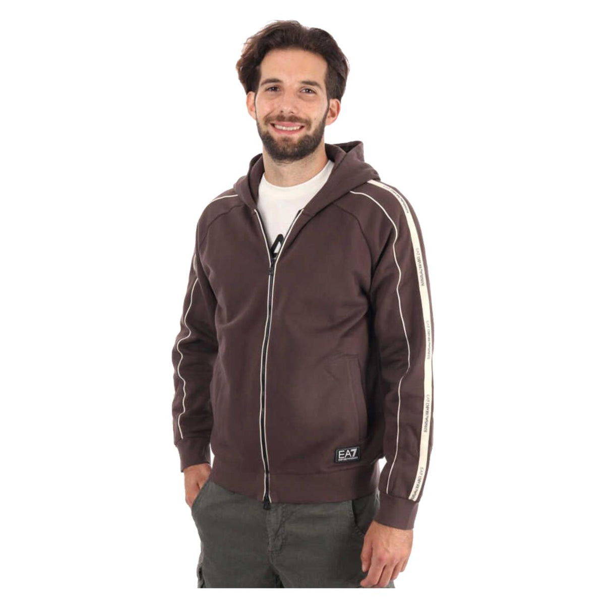 EMPORIO ARMANI 7 EA7 TRAIN LOGO TAPE HOODIE FZ - seconda immagine