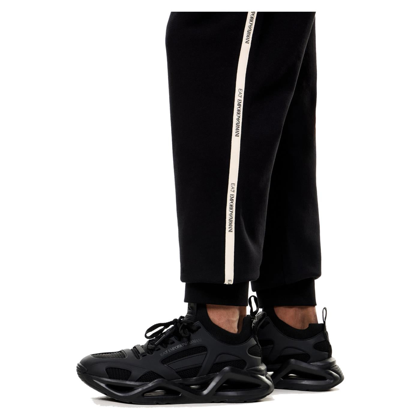 EMPORIO ARMANI 7 EA7 TRAIN LOGO TAPE PANTS