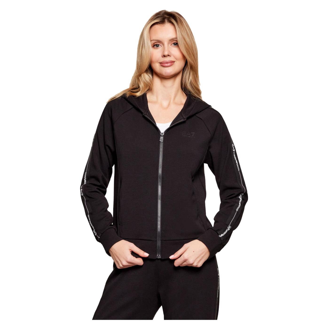 EMPORIO ARMANI 7 EA7 TRAIN LOGO TAPE W HOODIE - Nero - immagine principale