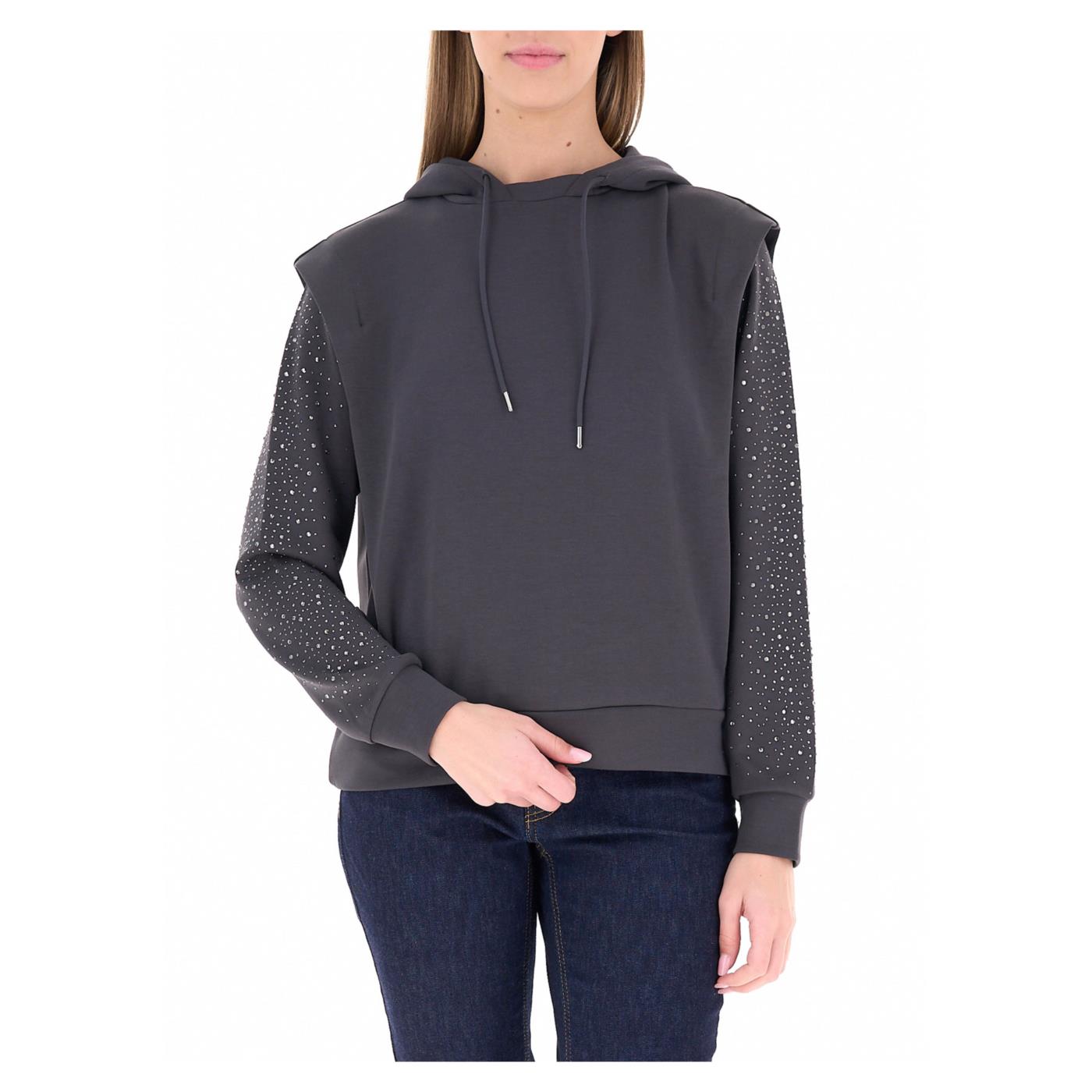 EMPORIO ARMANI 7 EA7 TRAIN PRECIOUS W HOODIE - Grigio scuro - immagine principale