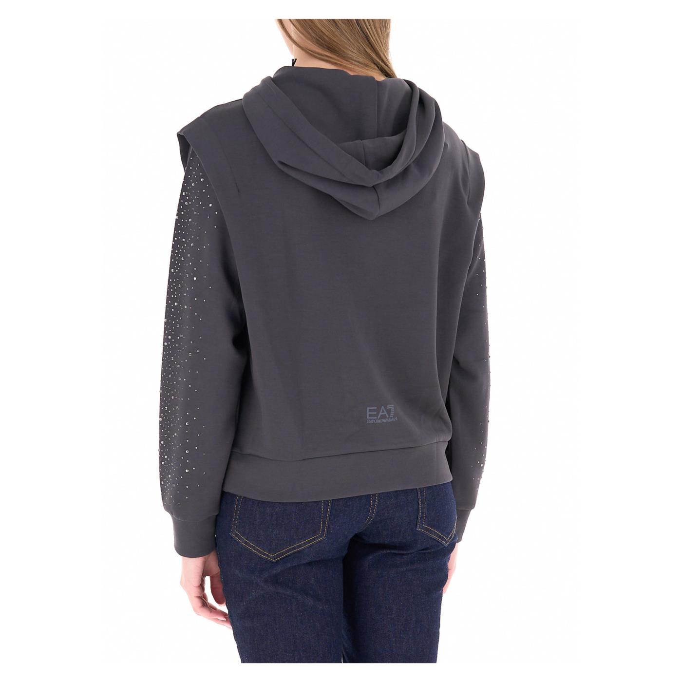 EMPORIO ARMANI 7 EA7 TRAIN PRECIOUS W HOODIE - Grigio scuro - vista 2