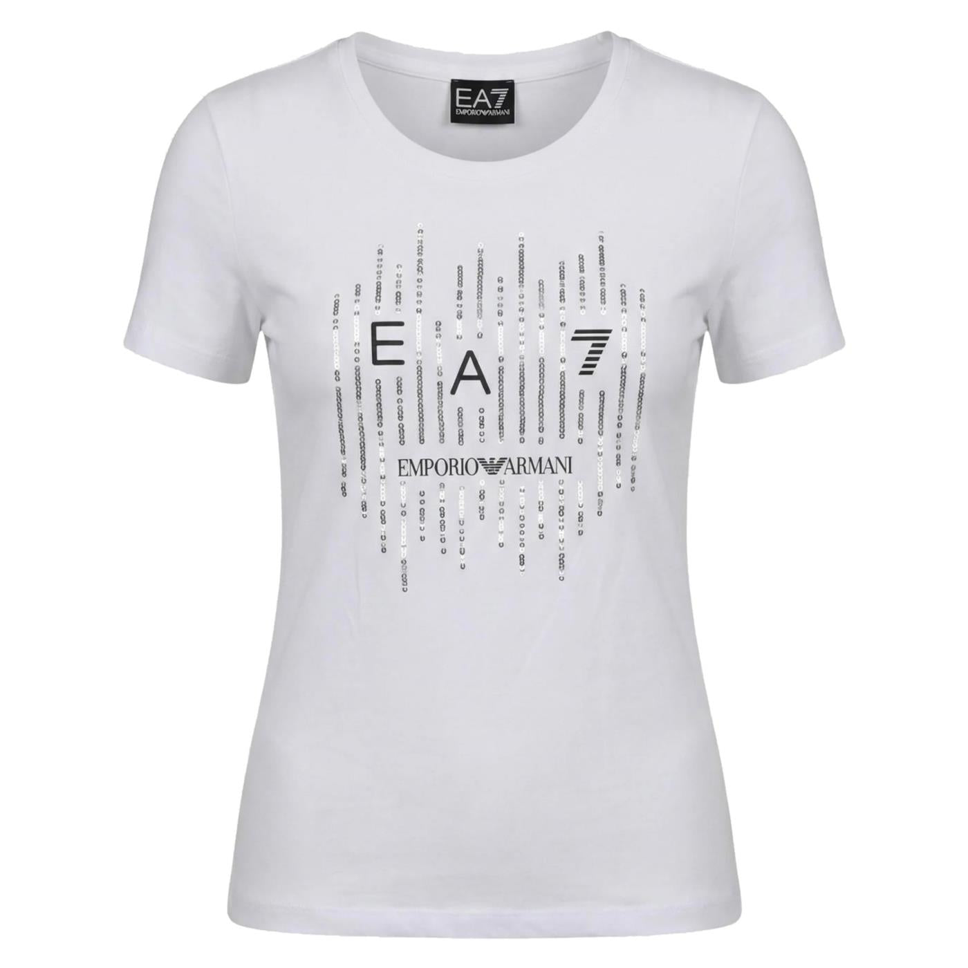 EMPORIO ARMANI 7 EA7 W TEE LETTERS CROSSOVER - Bianco - vista 3