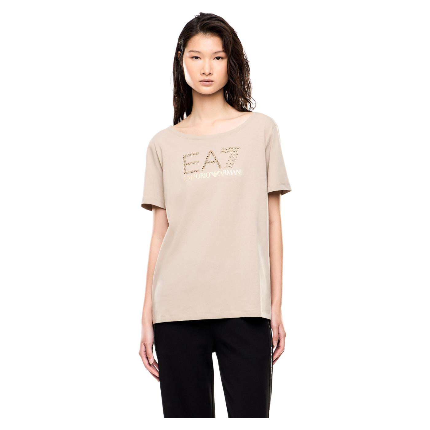 EMPORIO ARMANI 7 EA7 LOGO SERIES STUDS W TEE - Beige - immagine principale