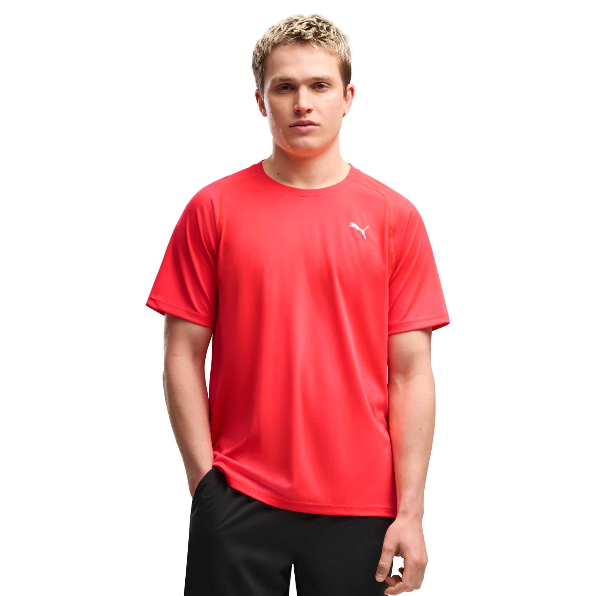 PUMA POWERTRAIN FABRIC MIX TEE - Rosso - immagine principale