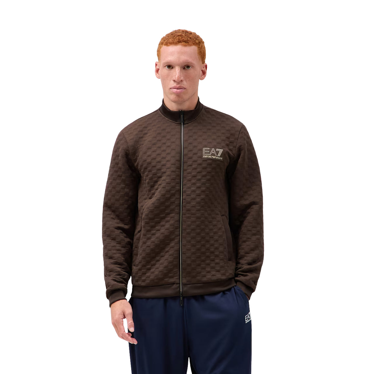 EMPORIO ARMANI 7 EA7 PREMIUM LABEL FULL ZIP - Marrone scuro - immagine principale