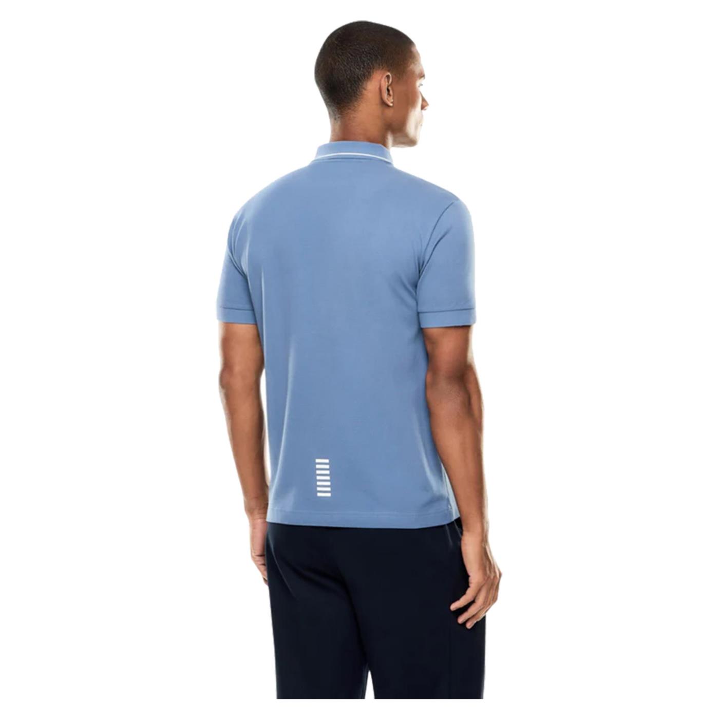 EMPORIO ARMANI 7 EA7 TRAIN CORE POLO PIQUET - Azzurro - vista 2