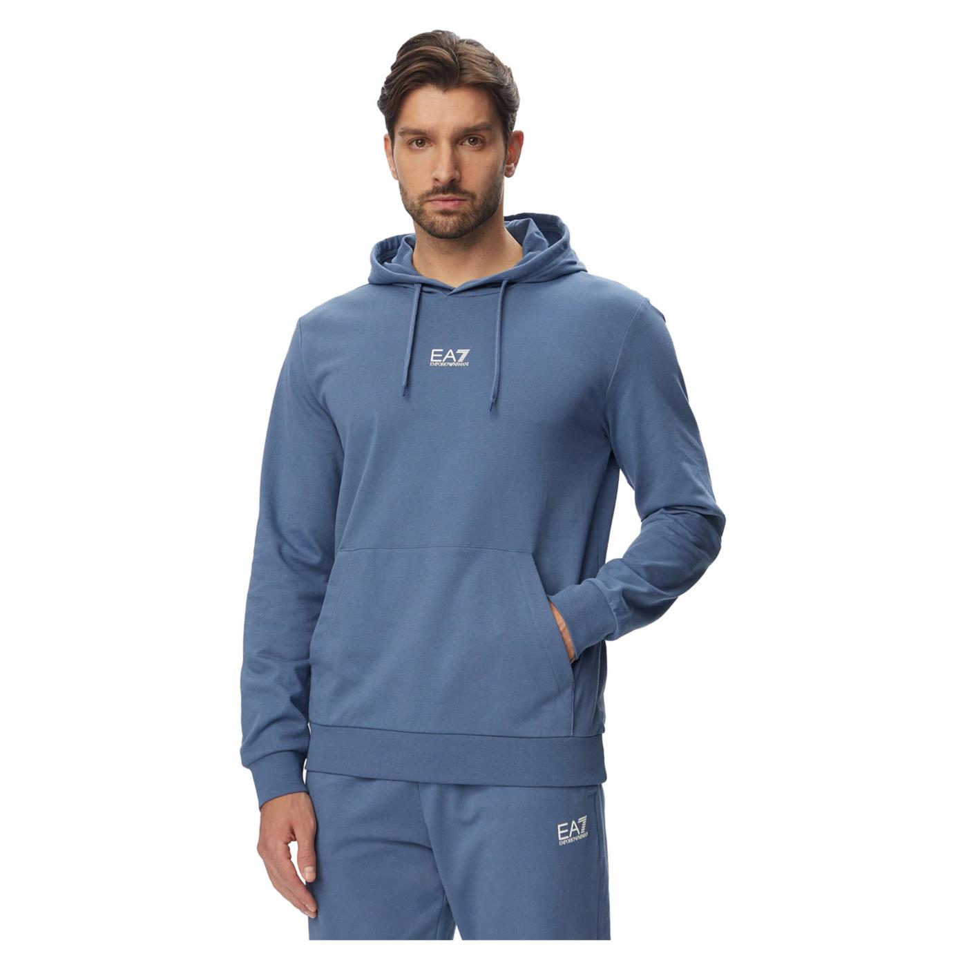 EMPORIO ARMANI 7 EA7 TRAIN CORE ID M HOODIE - Denim - immagine principale