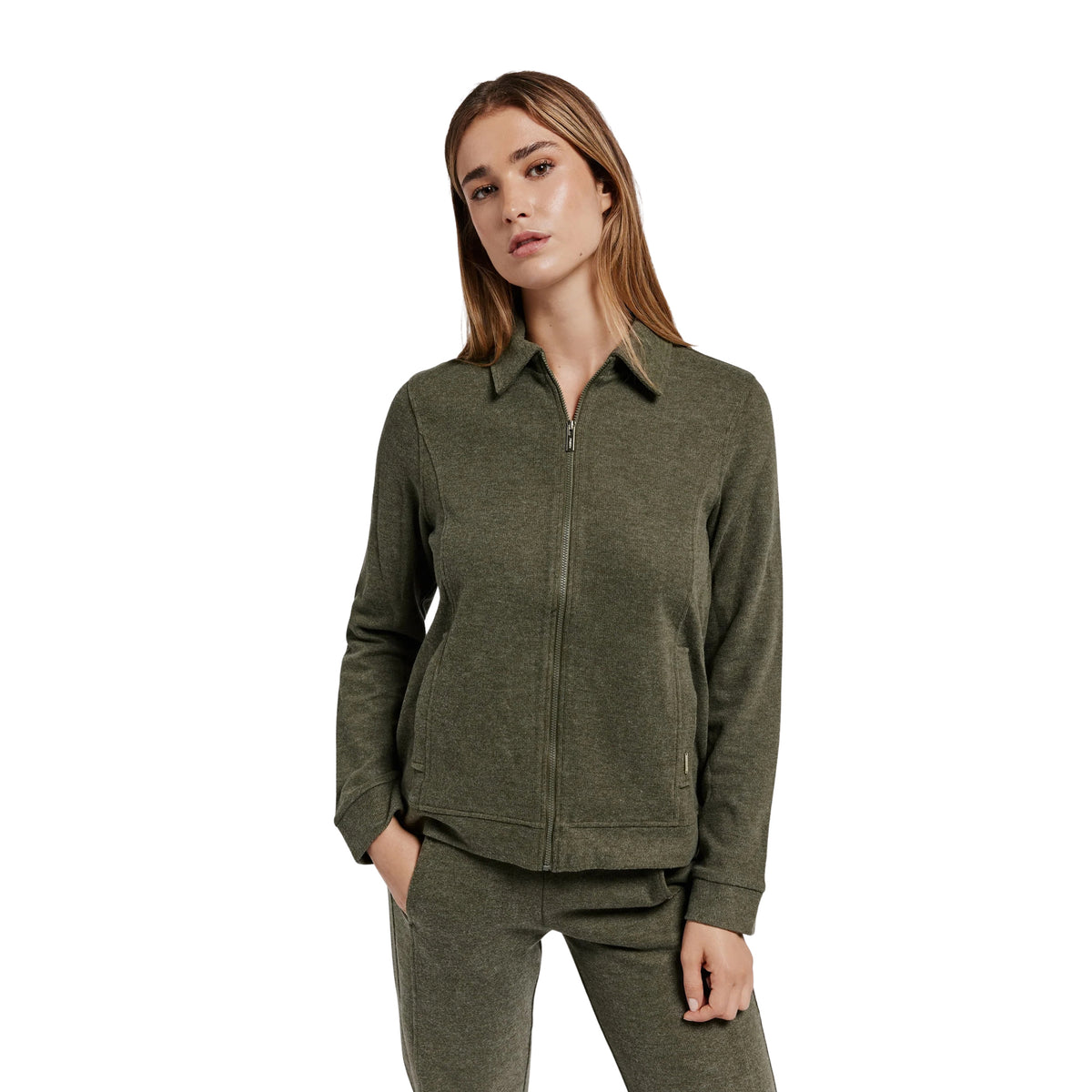 FREDDY SLOUNGE W FULL ZIP FLEECE - Militare - immagine principale