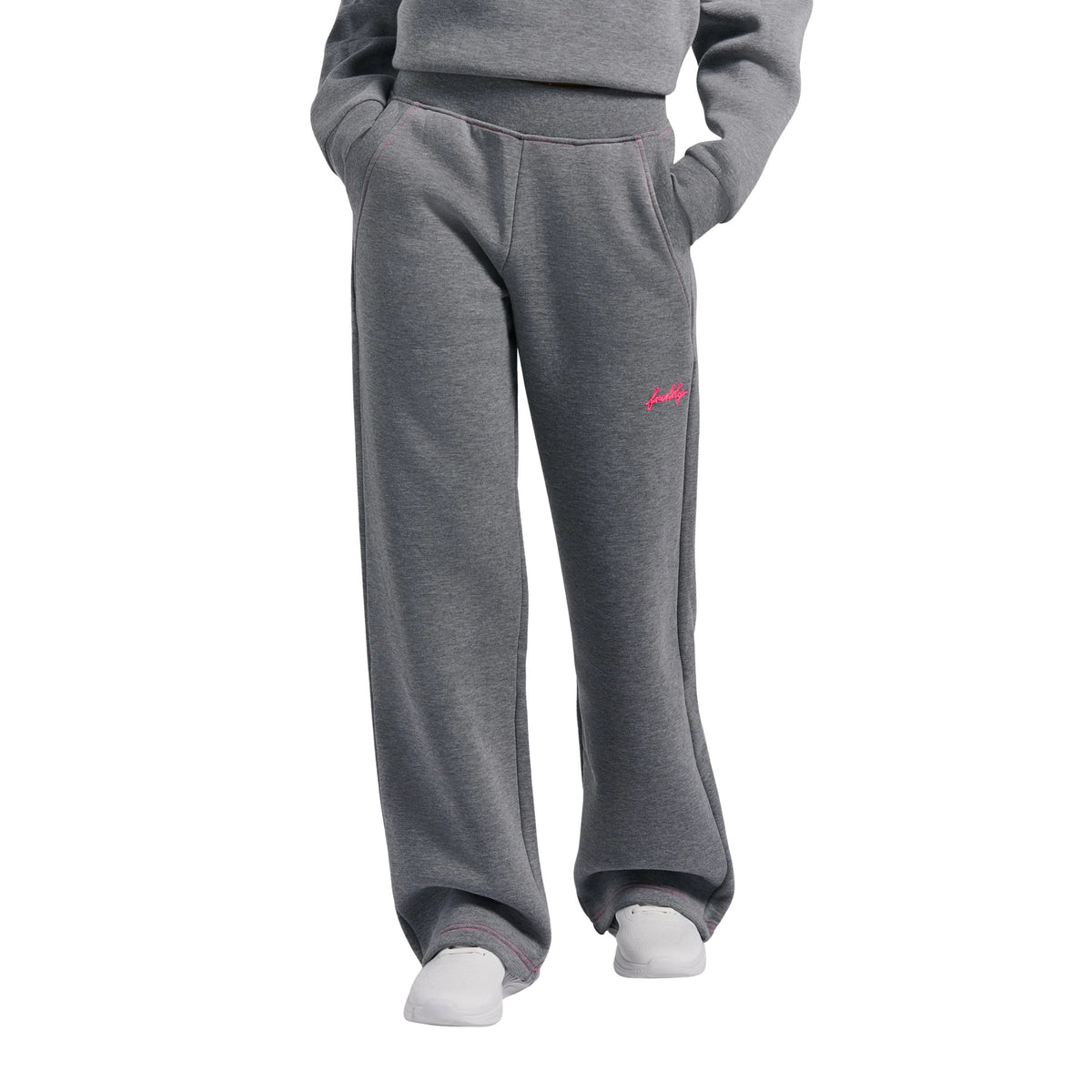 FREDDY W WIDE FLEECE PANTS - Grigio scuro - immagine principale