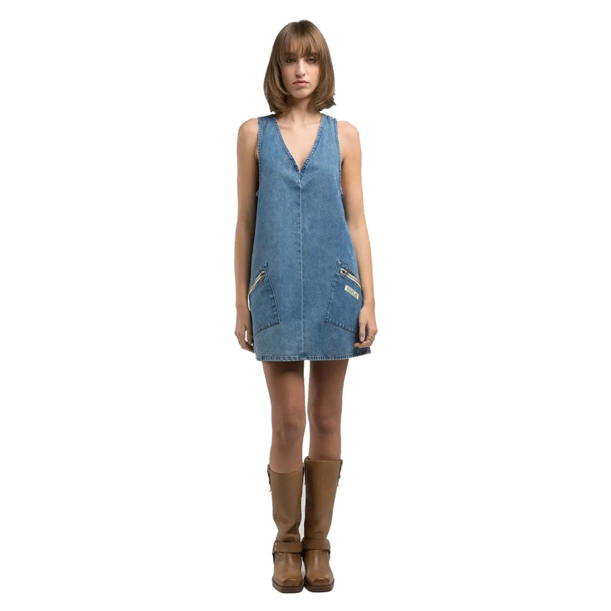 REPLAY VESTITO MINI IN DENIM