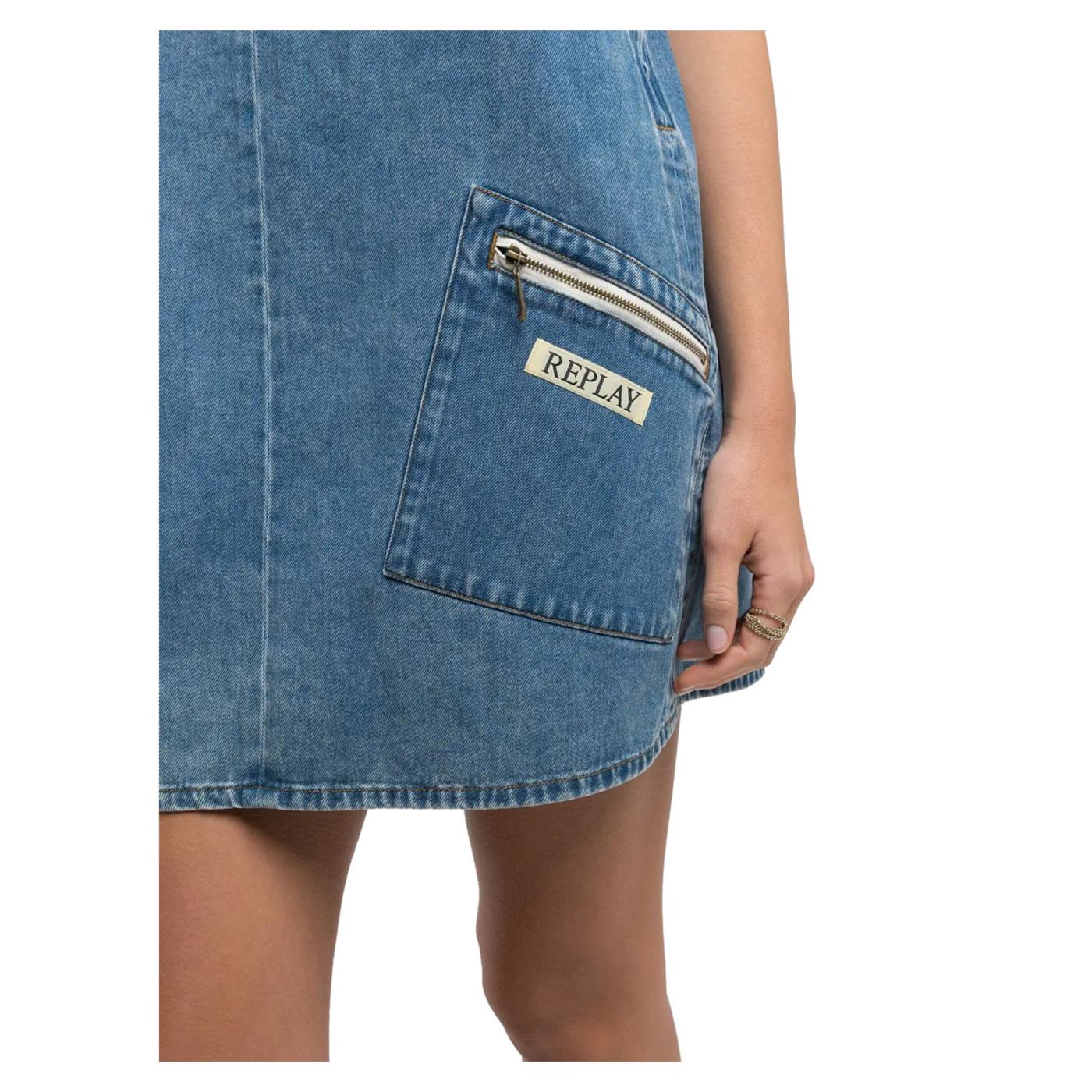 REPLAY VESTITO MINI IN DENIM