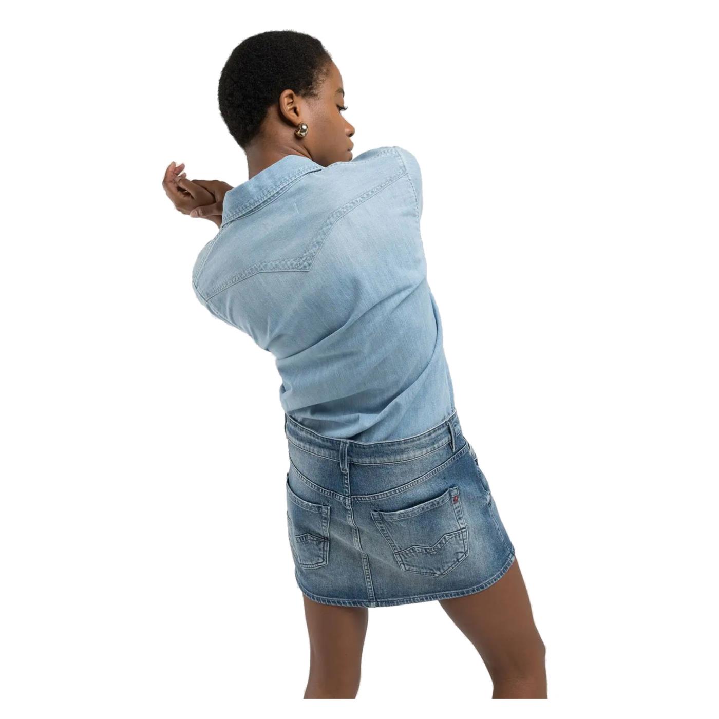 REPLAY VESTITO IN MIX DI DENIM