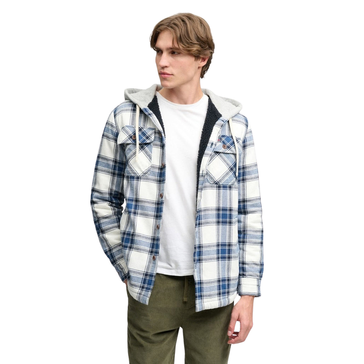 SUPERDRY BORG LINED HOOD OVERSHIRT