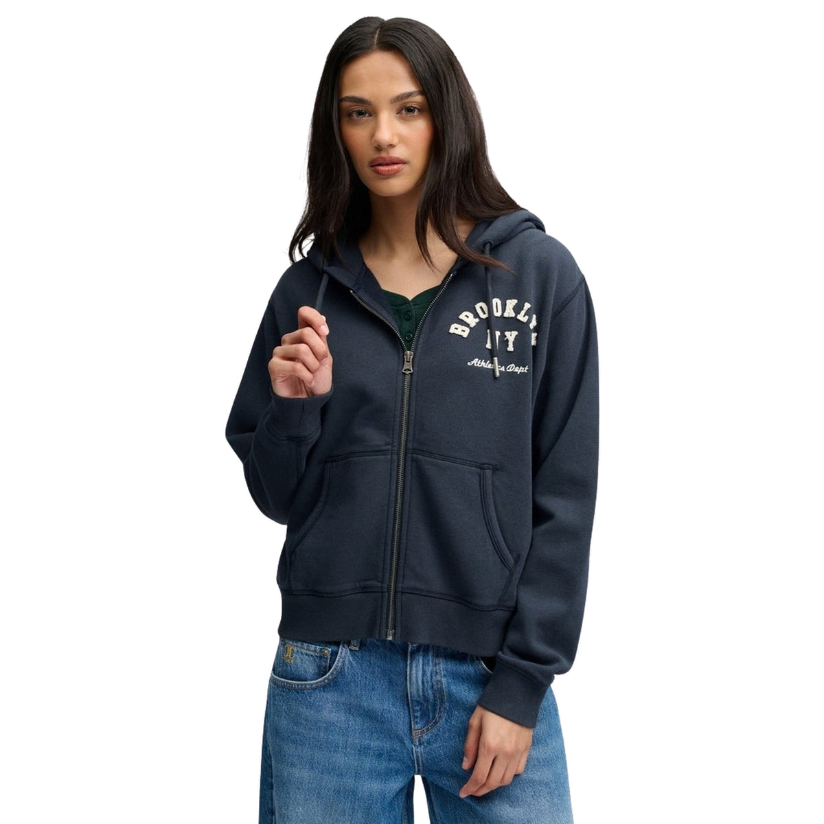 SUPERDRY W RELAXED CROP ZIPHOOD