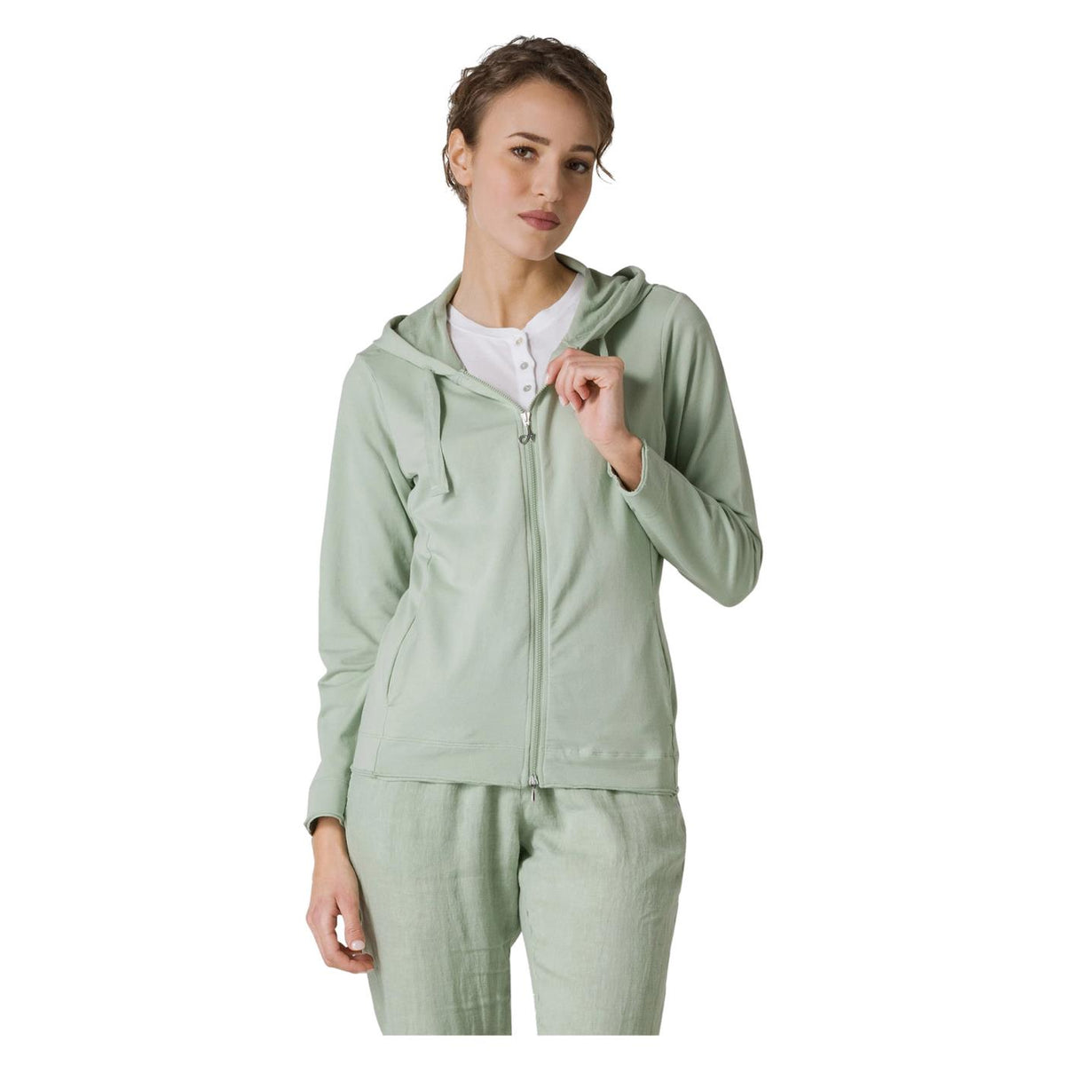 DEHA FELPA ZIP E CAPPUCCIO - seconda immagine