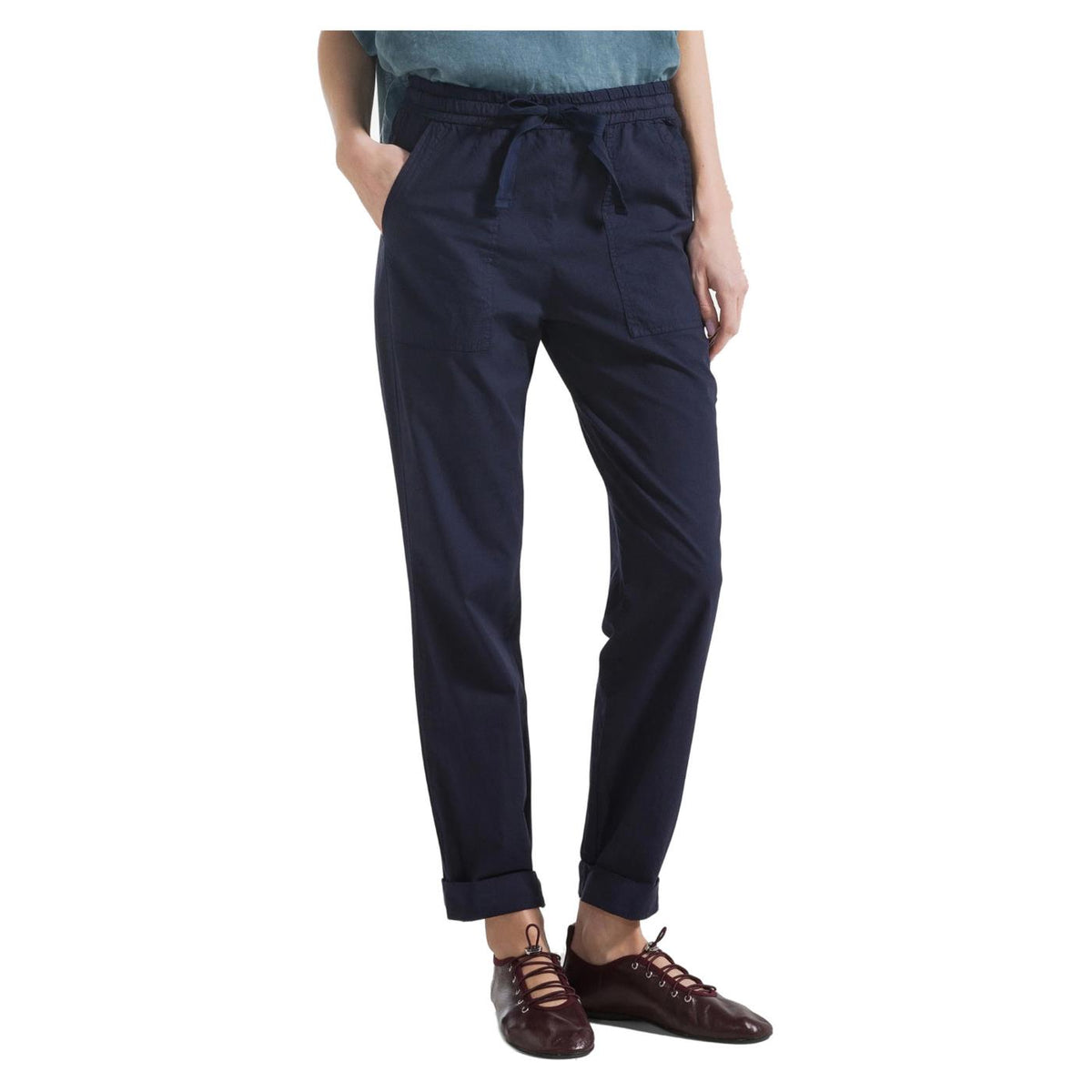 DEHA STRAIGHT POPLIN TROUSERS