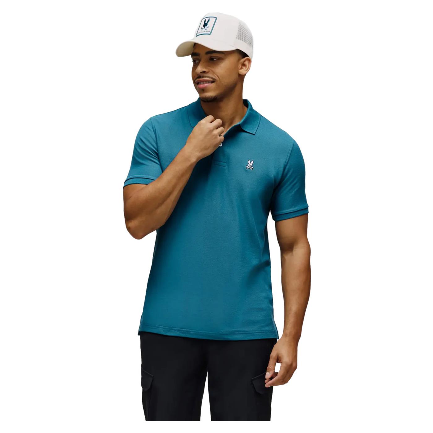 PSYCHO BUNNY CLASSIC PIQUE POLO - Turchese - immagine principale