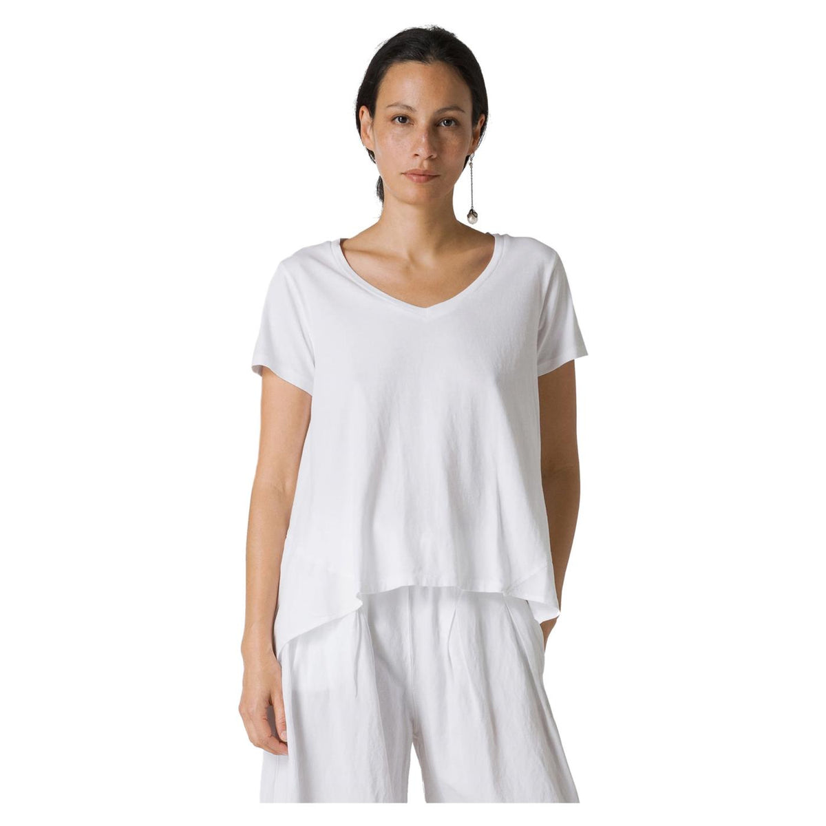 DEHA T-SHIRT WITH LINEN INSERTS - seconda immagine