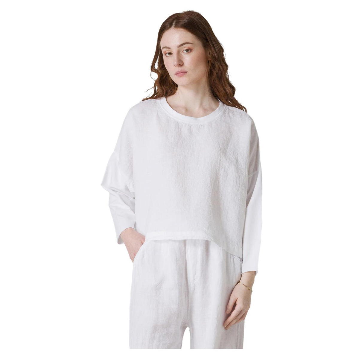 DEHA FELPA CON INSERTO IN LINO - seconda immagine