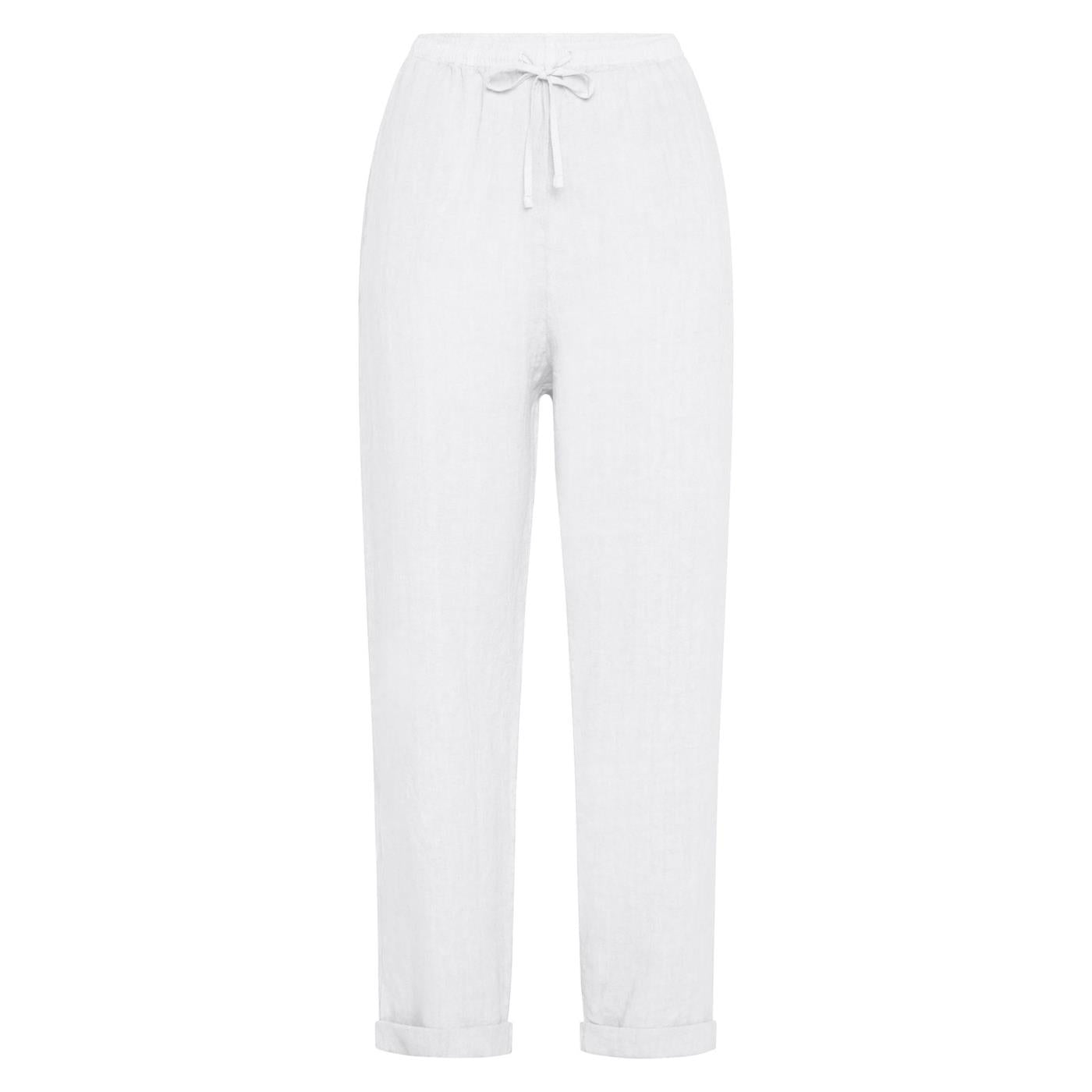 DEHA STRAIGHT LINEN TROUSERS