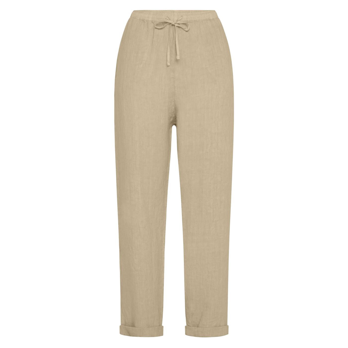 DEHA STRAIGHT LINEN TROUSERS