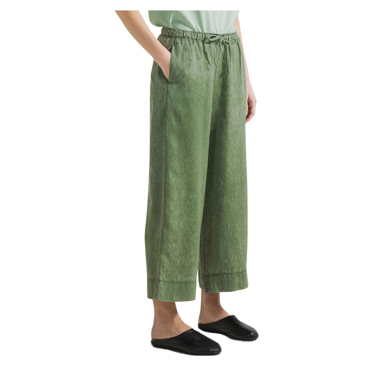 DEHA CROPPED LINEN TROUSERS - seconda immagine