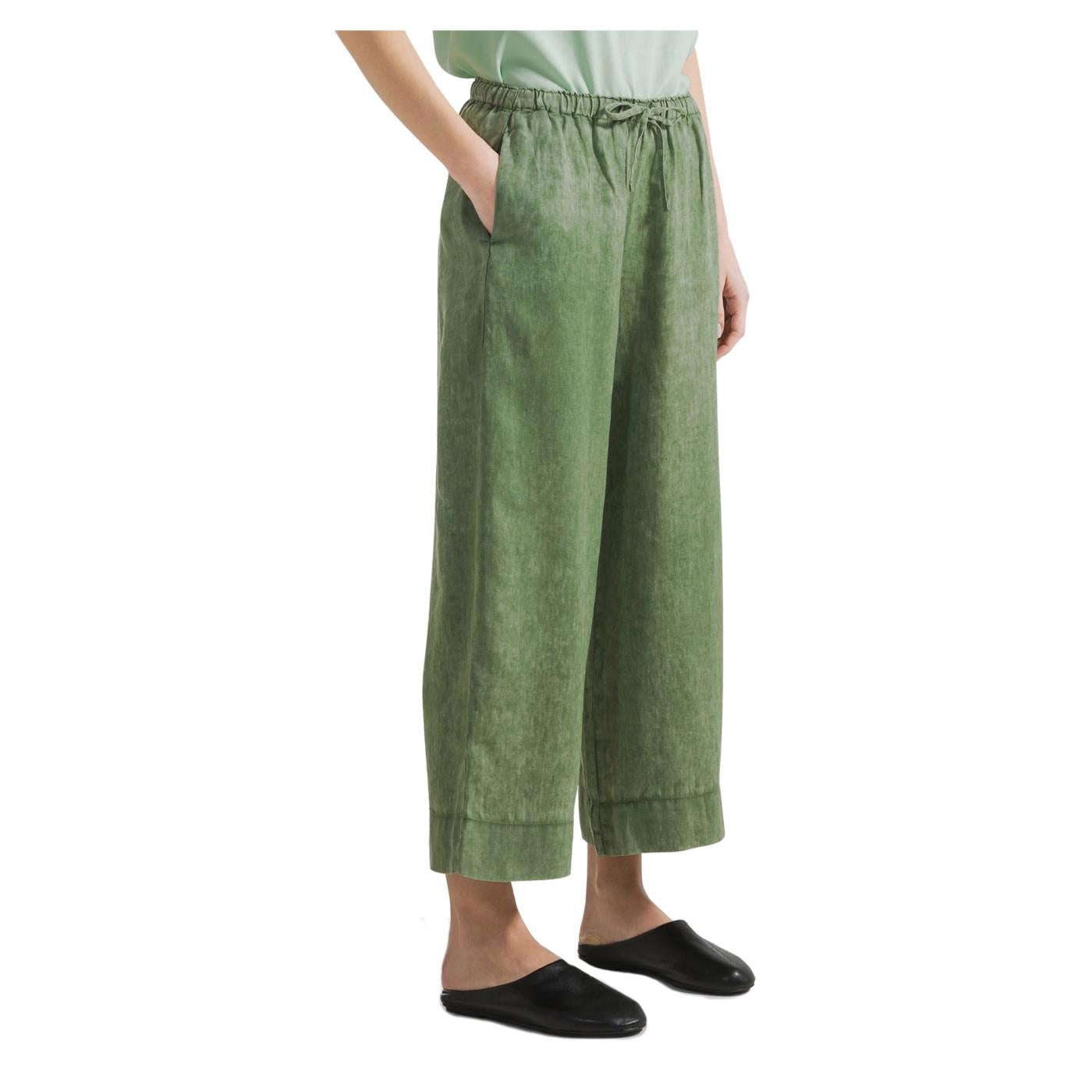 DEHA PANTALONE CROPPED IN LINO