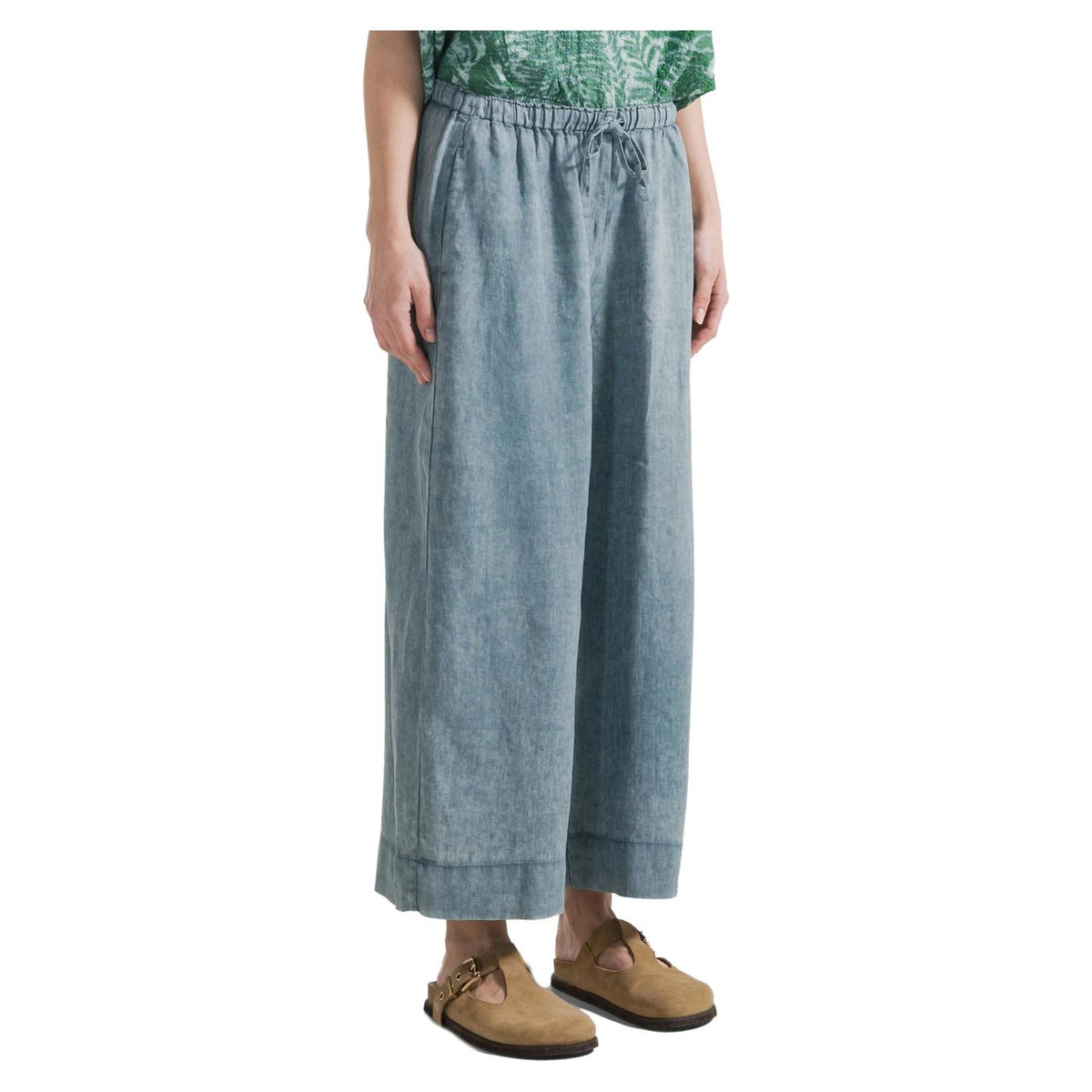 DEHA CROPPED LINEN TROUSERS