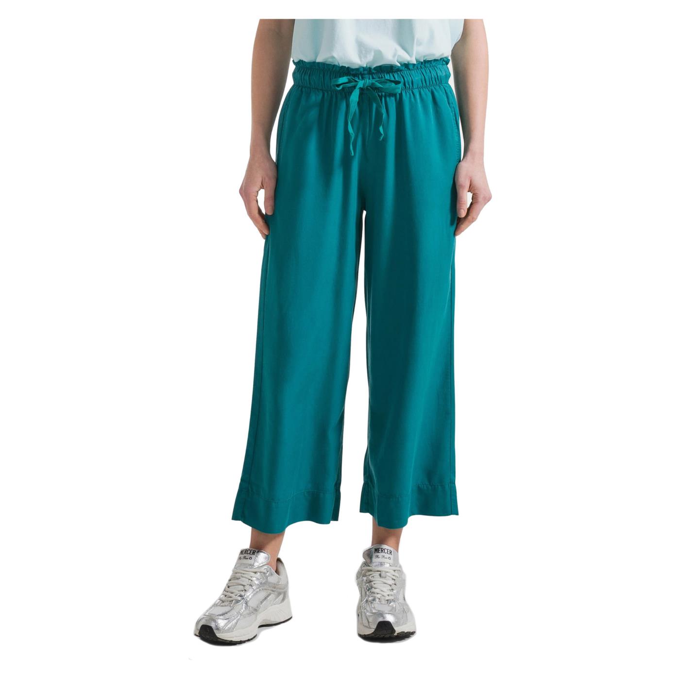 DEHA PANT CROPPED IN TENCEL - Verde - immagine principale