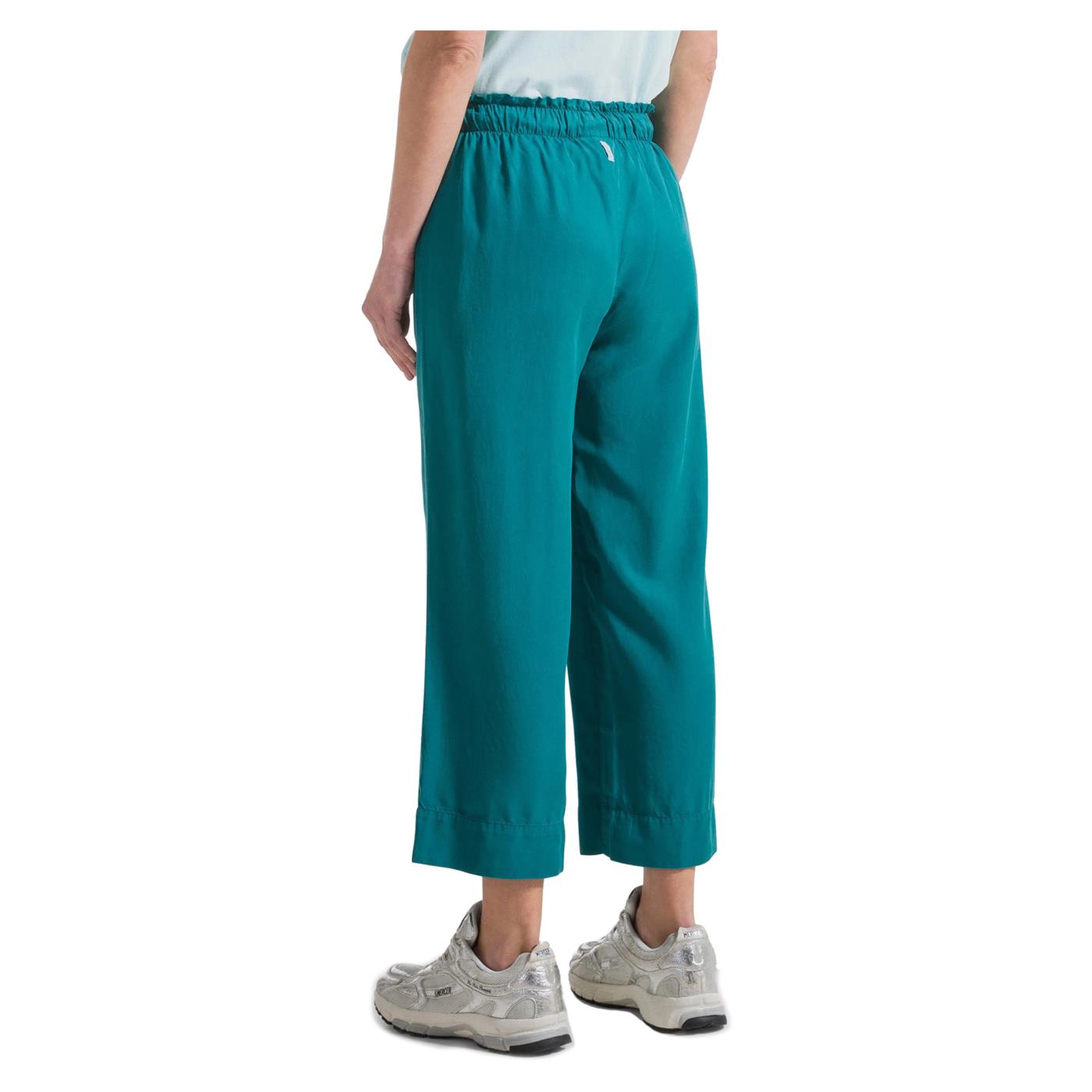 DEHA PANT CROPPED IN TENCEL - Verde - vista 2