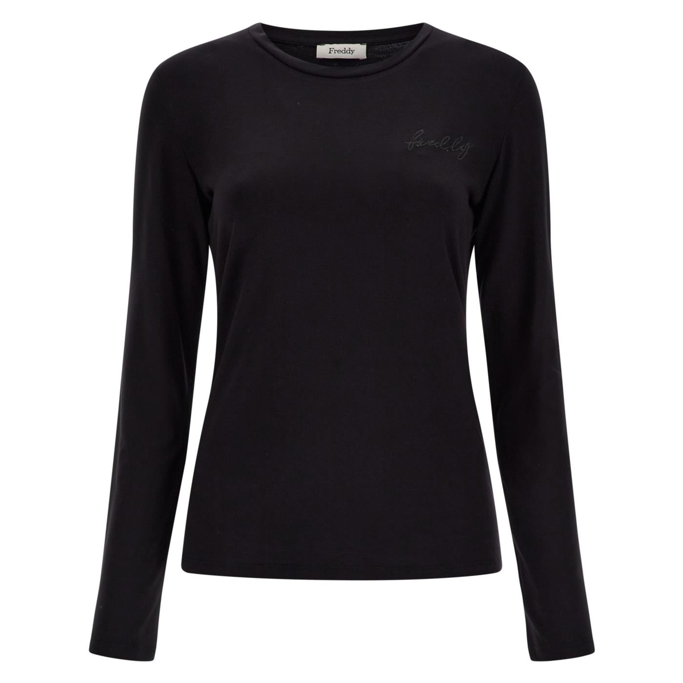 FREDDY SLOUNGE JERSEY LS TEE - Nero - immagine principale