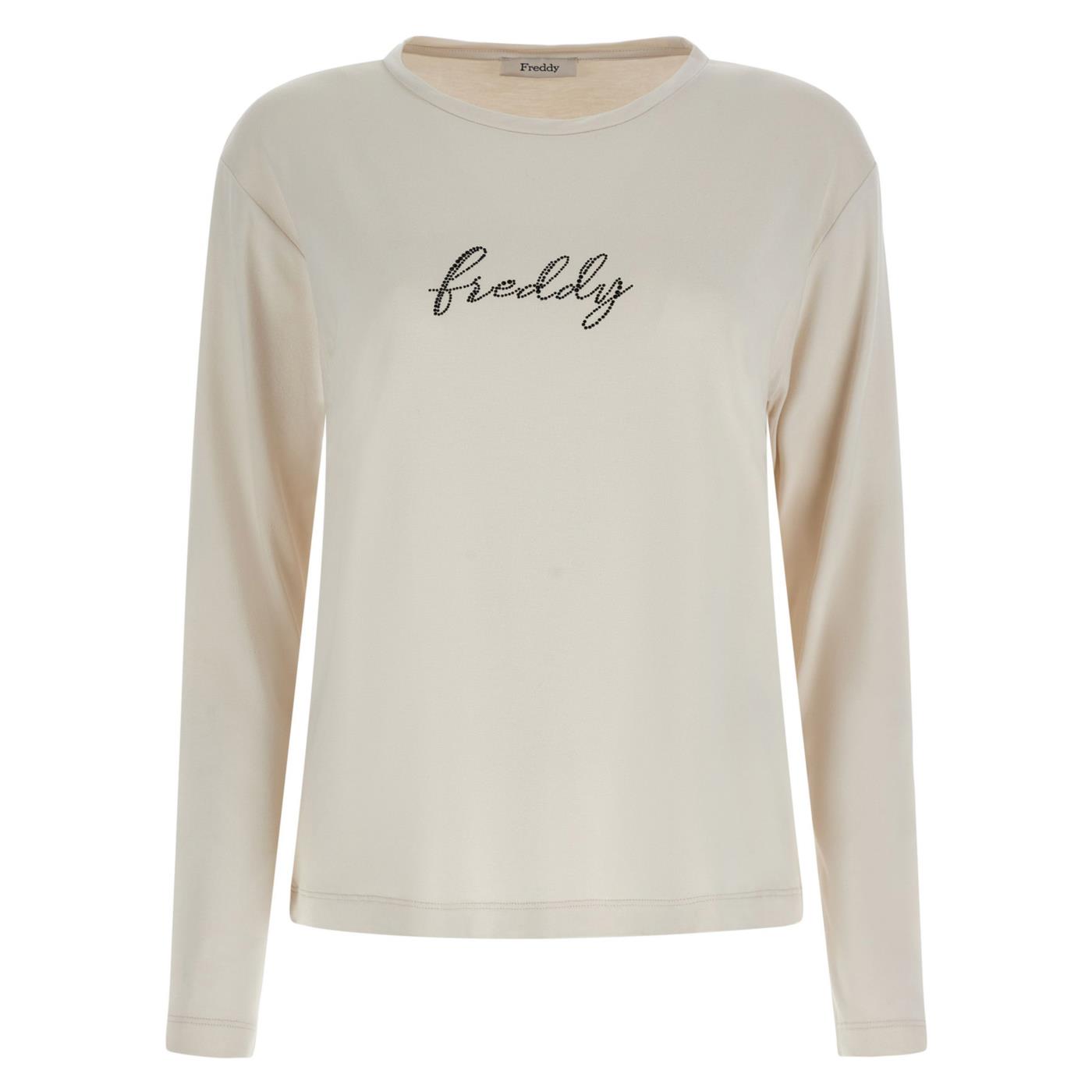 FREDDY SLOUNGE JERSEY LS TEE - Bianco - immagine principale